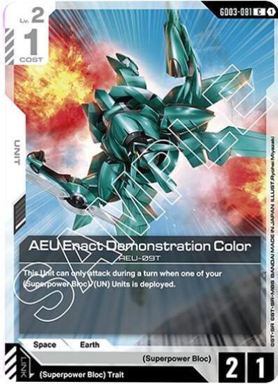 AEU Enact Demonstration Color GD03-081 Starter Deck 06: Clan Unity Gundam card