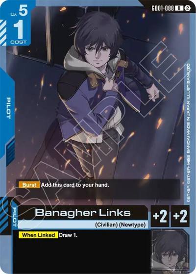 banagher links GD01-088 Deck Build Box Freedom Ascension Gundam card