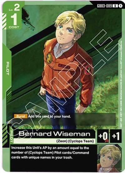 Bernard Wiseman GD03-089 Starter Deck 06: Clan Unity Gundam card