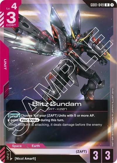 Blitz Gundam GD01-049 Newtype Rising Gundam card