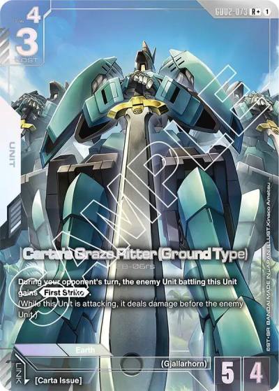 Carta's Graze Ritter (Ground Type) (R+) GD02-073 Dual Impact Gundam card