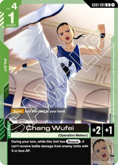 Chang Wufei GD01-091 Newtype Rising Gundam card
