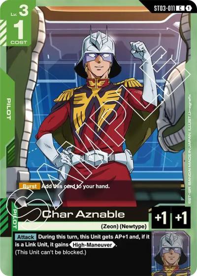 Char Aznable ST03-011 Starter Deck 03: Zeon's Rush Gundam card