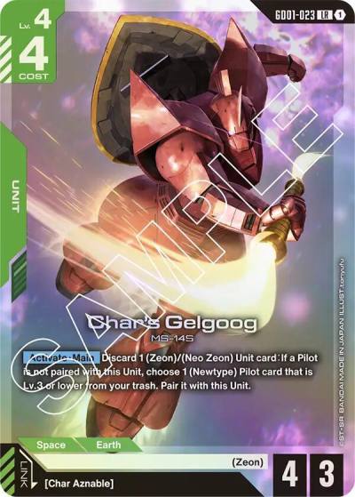 Char's Gelgoog GD01-023 Newtype Rising Gundam card