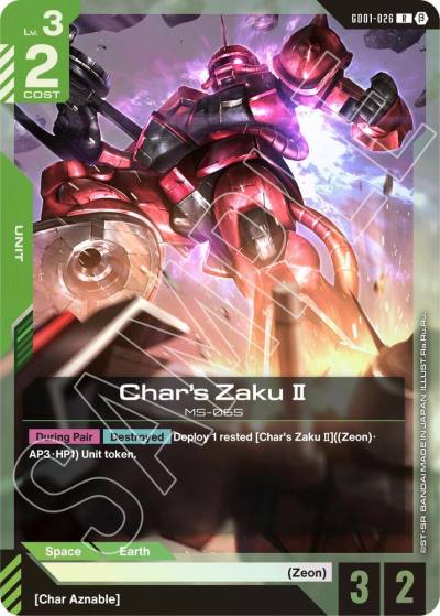 Char's Zaku II GD01-026 Edition Beta Gundam card