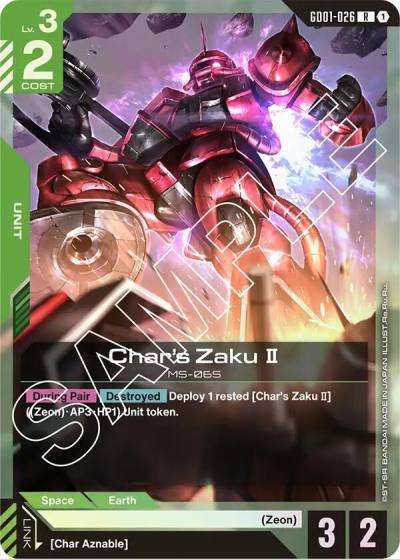 Char's Zaku II GD01-026 Newtype Rising Gundam card