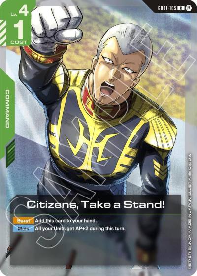 Citizens, Take a Stand! GD01-105 Edition Beta Gundam card