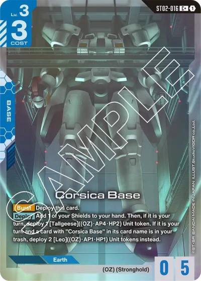 Corsica Base (C+) ST02-016 Starter Deck 02: Wings of Advance Gundam card