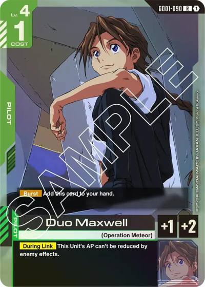 Duo Maxwell GD01-090 Newtype Rising Gundam card