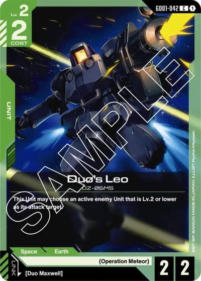 Duo's Leo GD01-042 Newtype Rising Gundam card