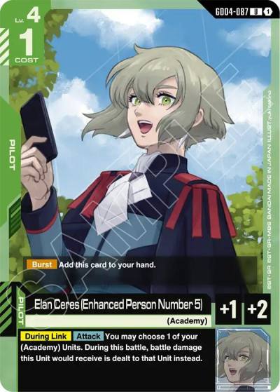 elan ceres enhanced person number 5 GD04-087 Phantom Aria Gundam card