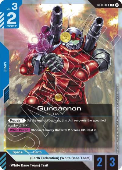 Guncannon GD01-004 Edition Beta Gundam card