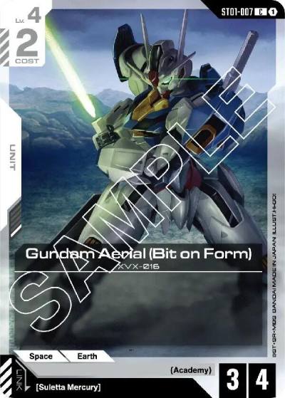 Gundam Aerial (Bit on Form) ST01-007 Starter Deck 01: Heroic Beginnings Gundam card