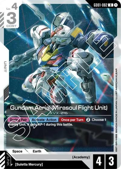 Gundam Aerial (Mirasoul Flight Unit) GD01-082 Newtype Rising Gundam card