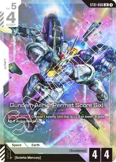 Gundam Aerial (Permet Score Six) ST01-006 Starter Deck 01: Heroic Beginnings Gundam card