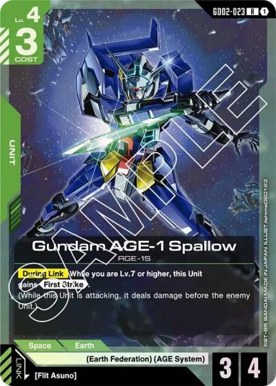 Gundam AGE-1 Spallow GD02-023 Dual Impact Gundam card