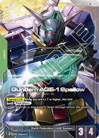 Gundam AGE-1 Spallow (R+) GD02-023 Dual Impact Gundam card