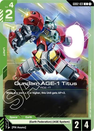 Gundam AGE-1 Titus GD02-031 Dual Impact Gundam card
