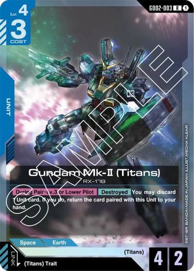 Gundam Mk-II (Titans) GD02-003 Dual Impact Gundam card