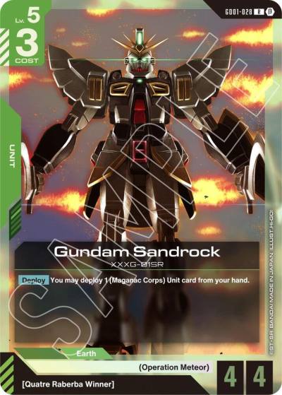 Gundam Sandrock GD01-028 Edition Beta Gundam card