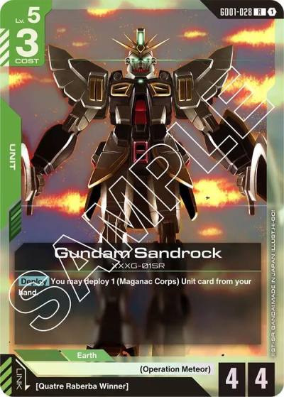 Gundam Sandrock GD01-028 Newtype Rising Gundam card