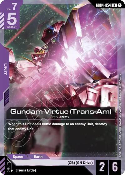 gundam virtue trans am GD04-054 Phantom Aria Gundam card
