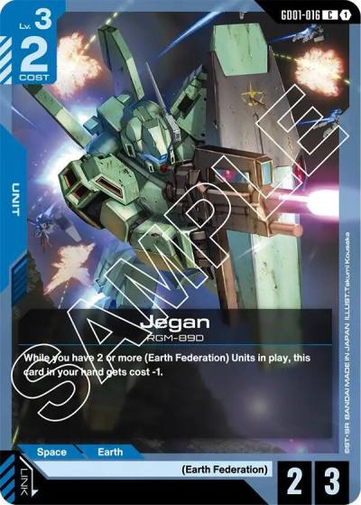 Jegan GD01-016 Newtype Rising Gundam card