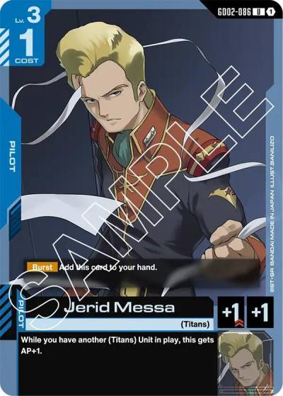Jerid Messa GD02-086 Dual Impact Gundam card