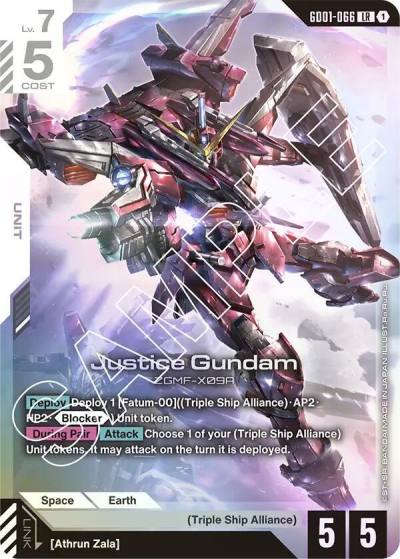 Justice Gundam GD01-066 Newtype Rising Gundam card