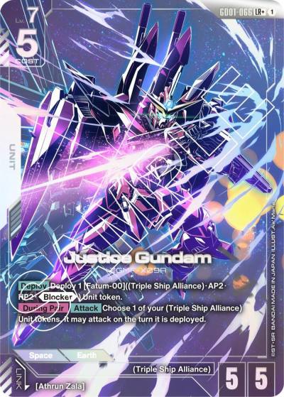 Justice Gundam (LR+) GD01-066 Newtype Rising Gundam card