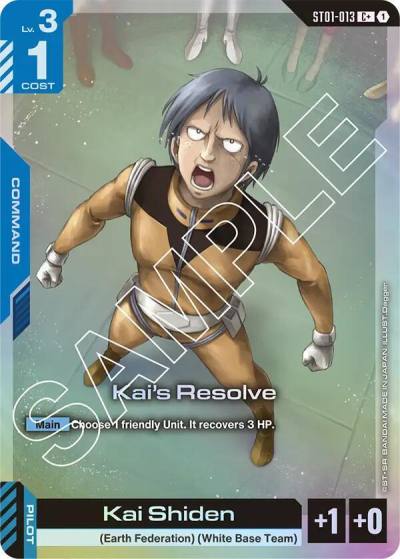 Kai's Resolve (C+) ST01-013 Starter Deck 01: Heroic Beginnings Gundam card