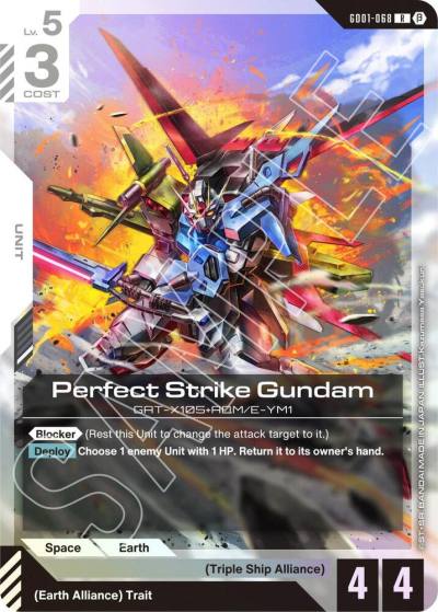 Perfect Strike Gundam GD01-068 Edition Beta Gundam card