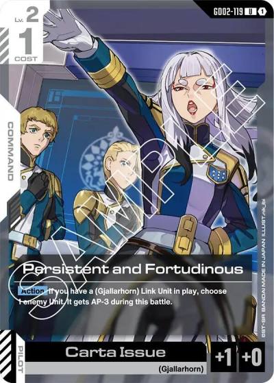Persistent and Fortudinous GD02-119 Dual Impact Gundam card