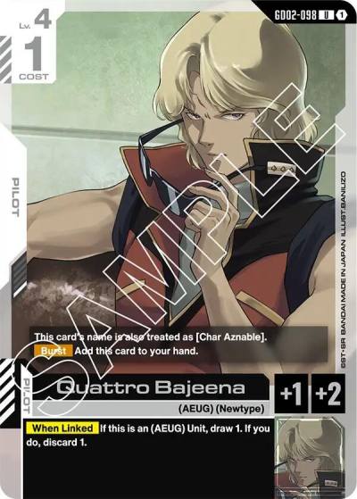 Quattro Bajeena GD02-098 Dual Impact Gundam card