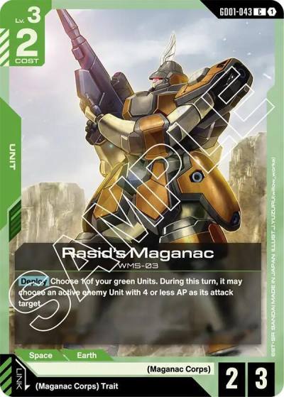 Rasid's Maganac GD01-043 Newtype Rising Gundam card
