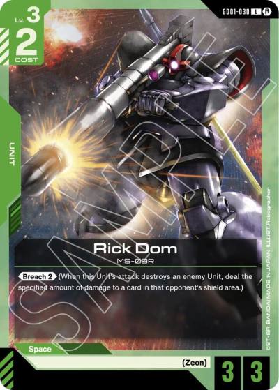 Rick Dom GD01-030 Edition Beta Gundam card