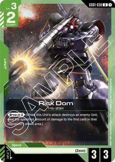 Rick Dom GD01-030 Newtype Rising Gundam card