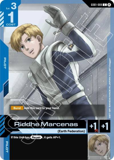 Riddhe Marcenas GD01-089 Edition Beta Gundam card