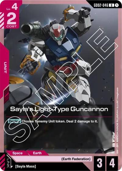 Sayla's Light-Type Guncannon GD02-046 Dual Impact Gundam card