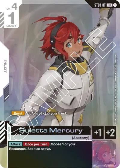 Suletta Mercury (C+) ST01-011 Starter Deck 01: Heroic Beginnings Gundam card