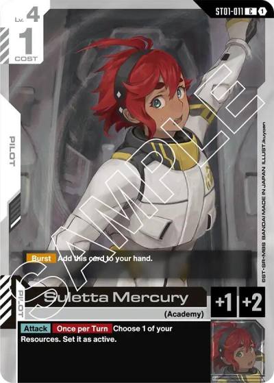 Suletta Mercury ST01-011 Starter Deck 01: Heroic Beginnings Gundam card
