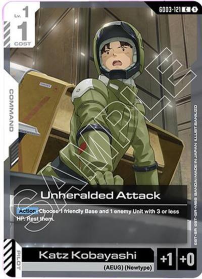 Unheralded Attack GD03-121 Starter Deck 06: Clan Unity Gundam card