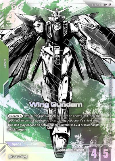 Wing Gundam (LR+) ST02-001 Edition Beta Gundam card