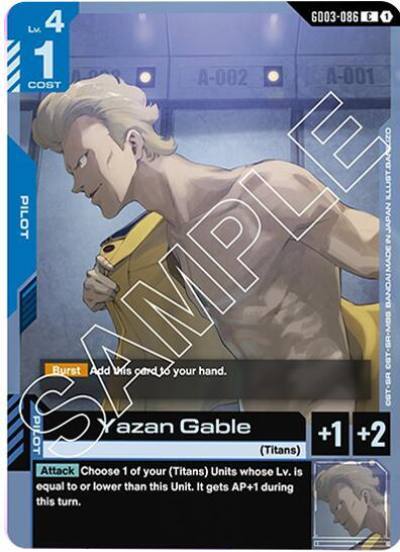 Yazan Gable GD03-086 Starter Deck 06: Clan Unity Gundam card